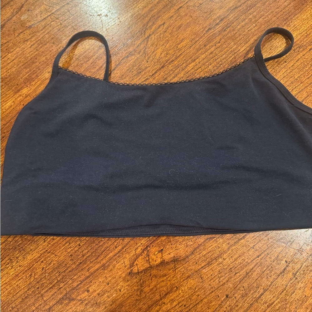 Parade Black Shelf Bralette with Lace Trim Size 3 or XL